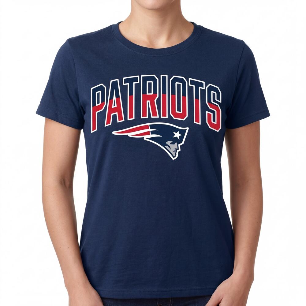 New England Patriots Blue NFL Team Football Crew Short Sleeve Tee M NEW no Tags
